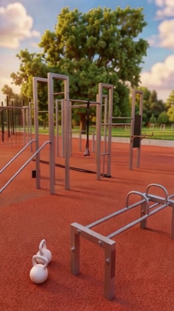 Outdoor-Trainingsanlage mit Kettlebell in Berlin-Spandau